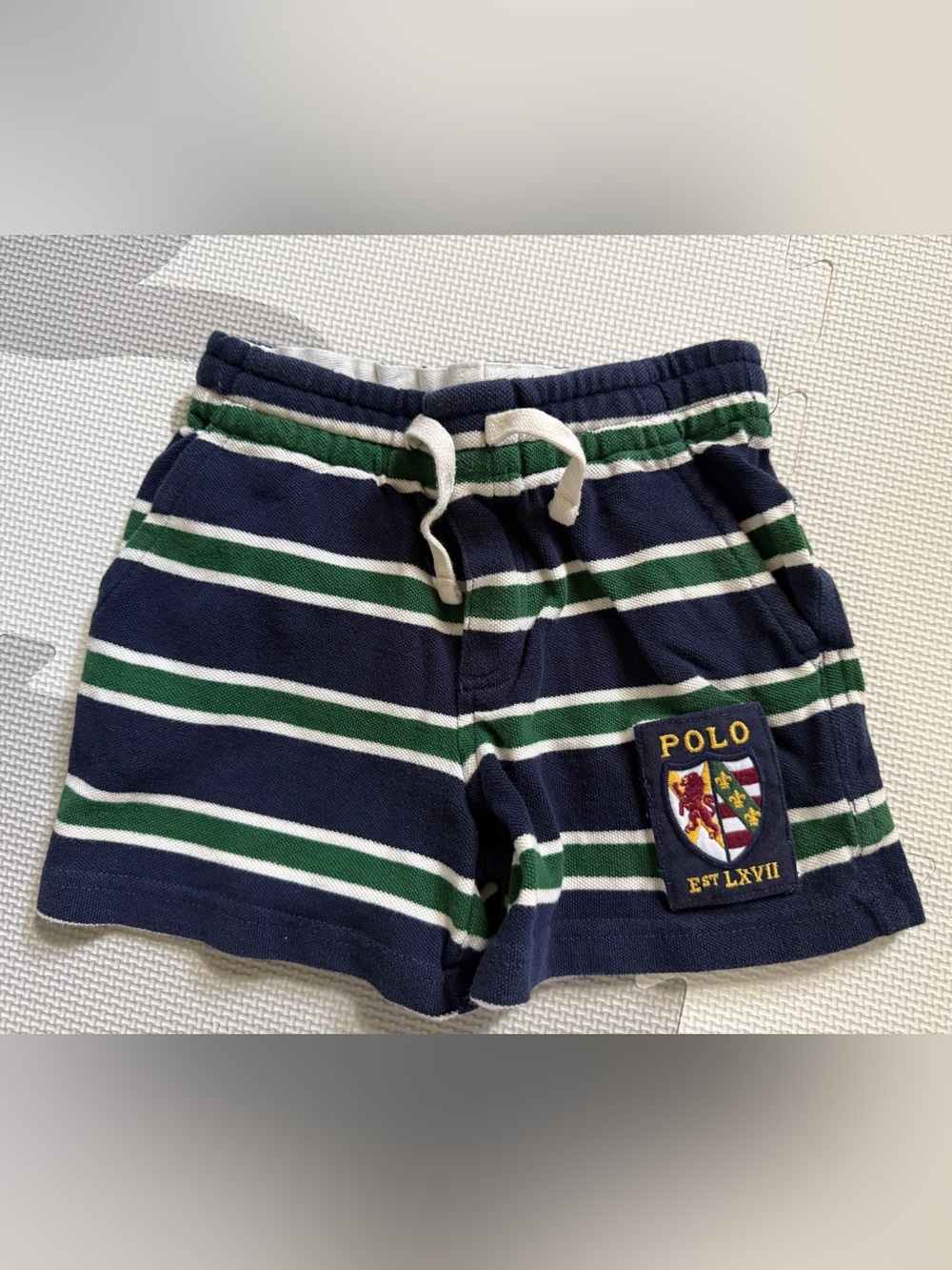 Polo by Ralph Lauren Navy, Green & White Striped Kids Shorts
